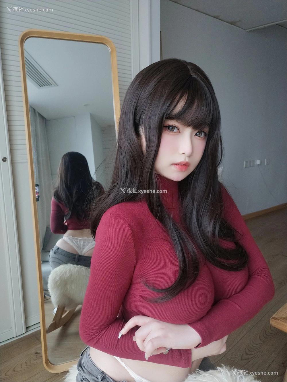 1P - 女主K – 红色毛衣的丰满妹妹