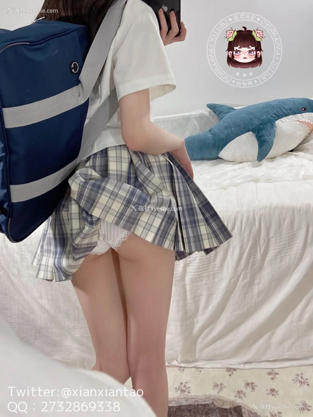 1P - 福利姬仙仙桃4月会员套图 – 格仔JK少女