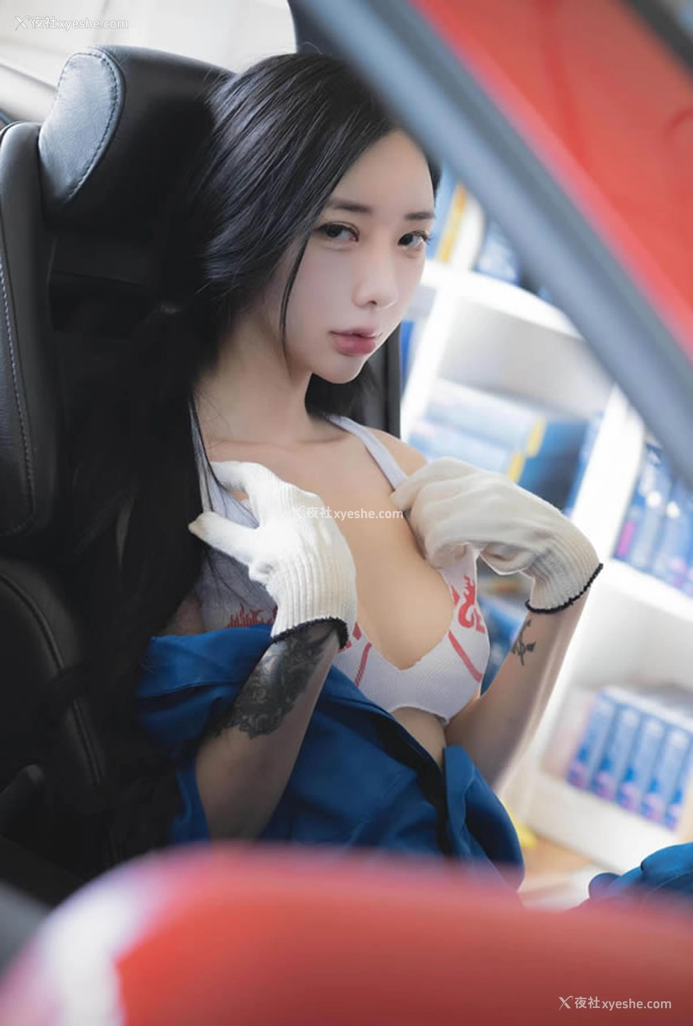1P - 双马尾美丽维修工Jia修理车里无圣光图集