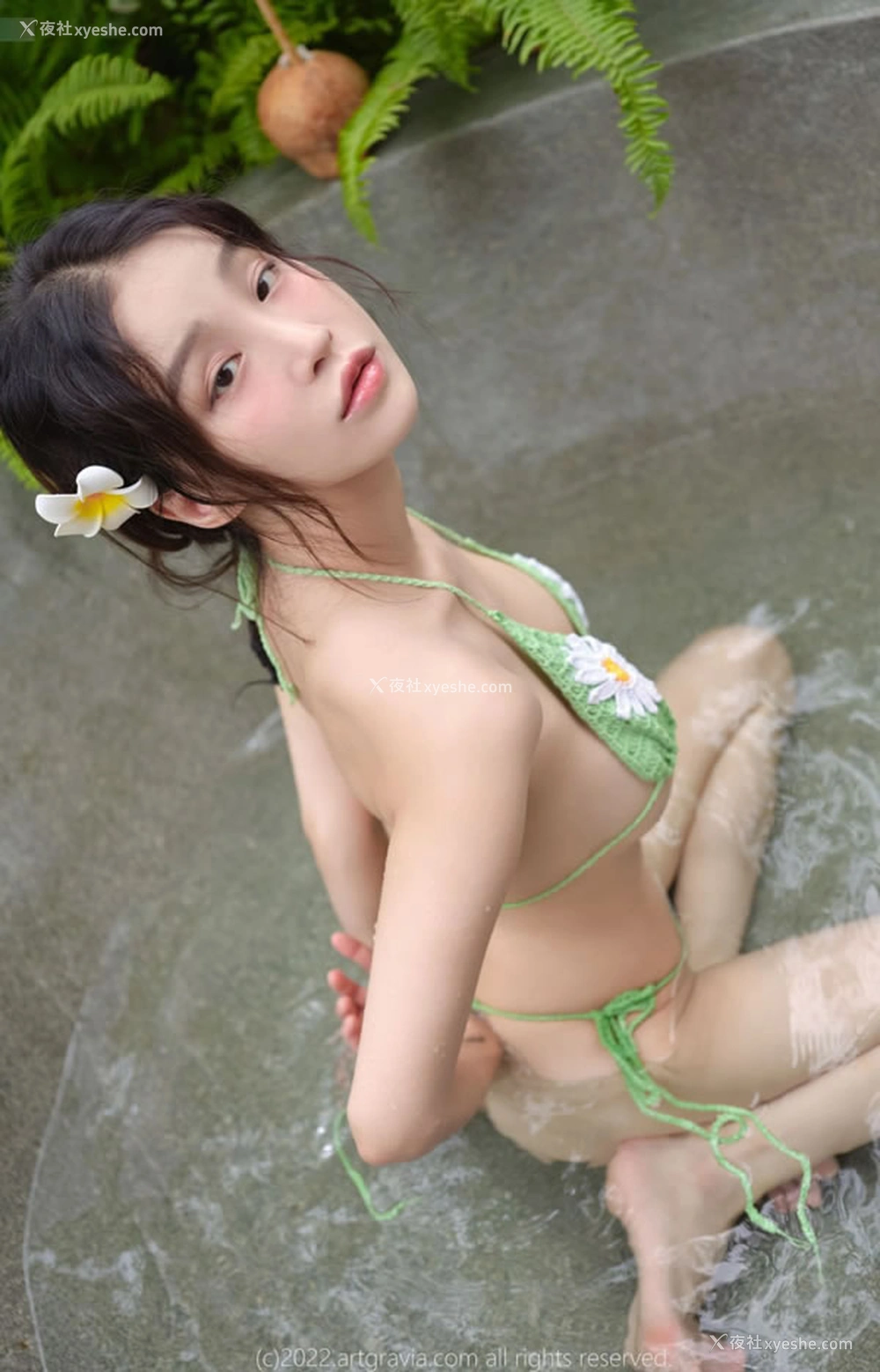 1P - 清新美女Leesnowwa菊花比基尼无圣光图集