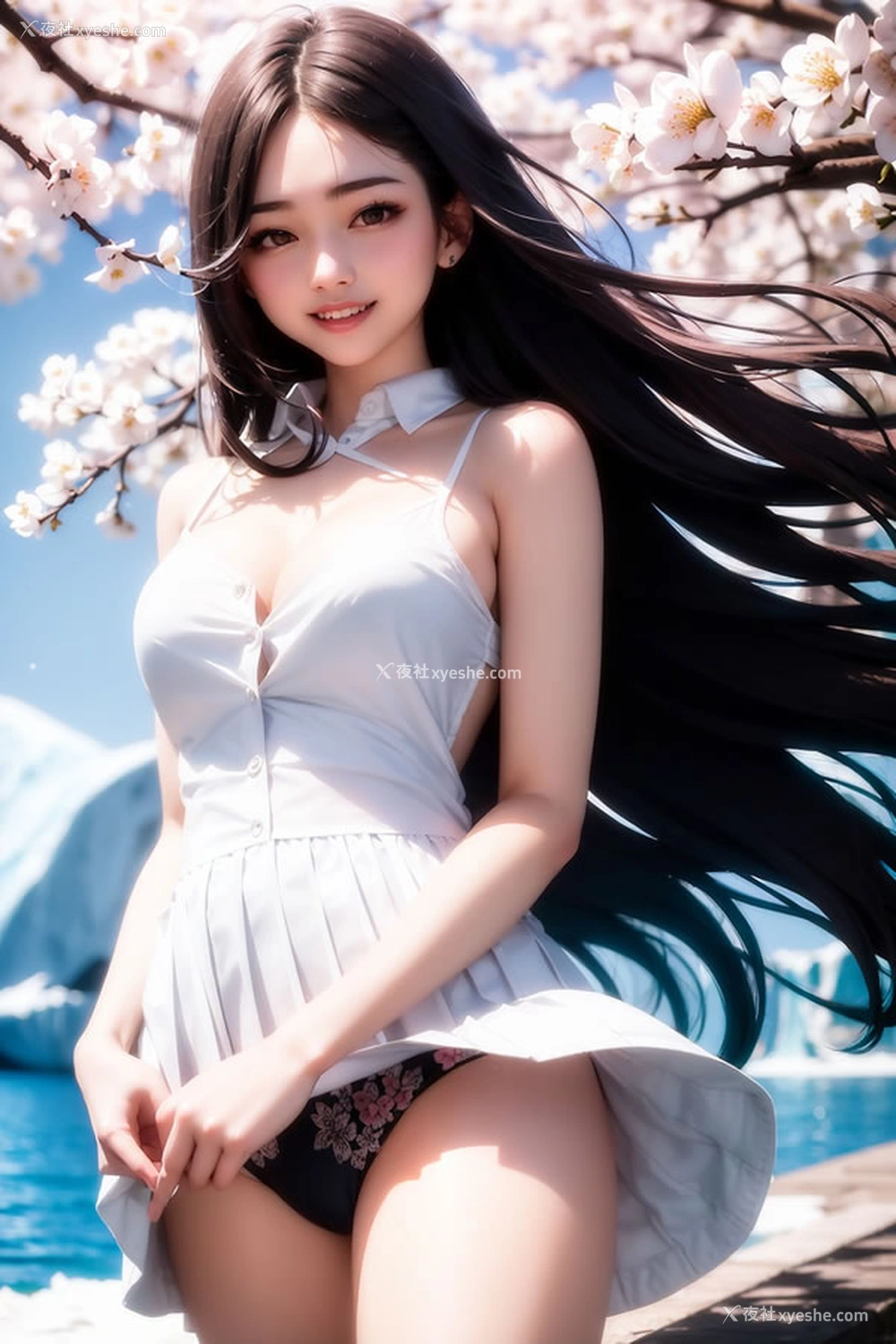 1P - 海边沙滩度假风性感露出的AI女孩