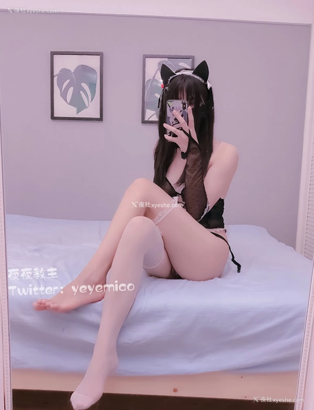 1P - 福利姬夜夜教主 – 白丝小猫咪