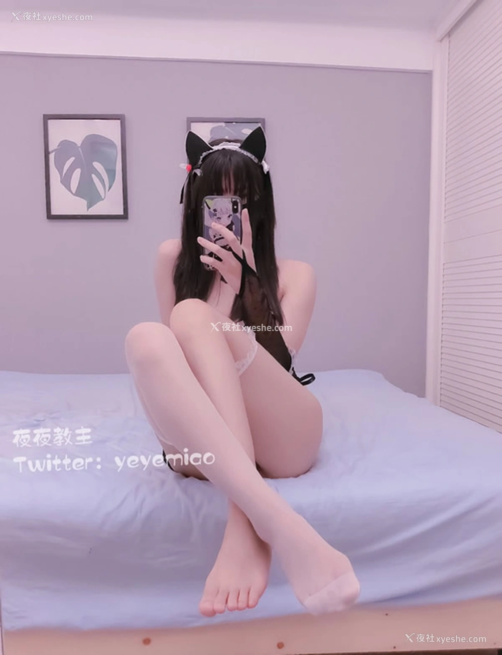 1P - 福利姬夜夜教主 – 白丝小猫咪