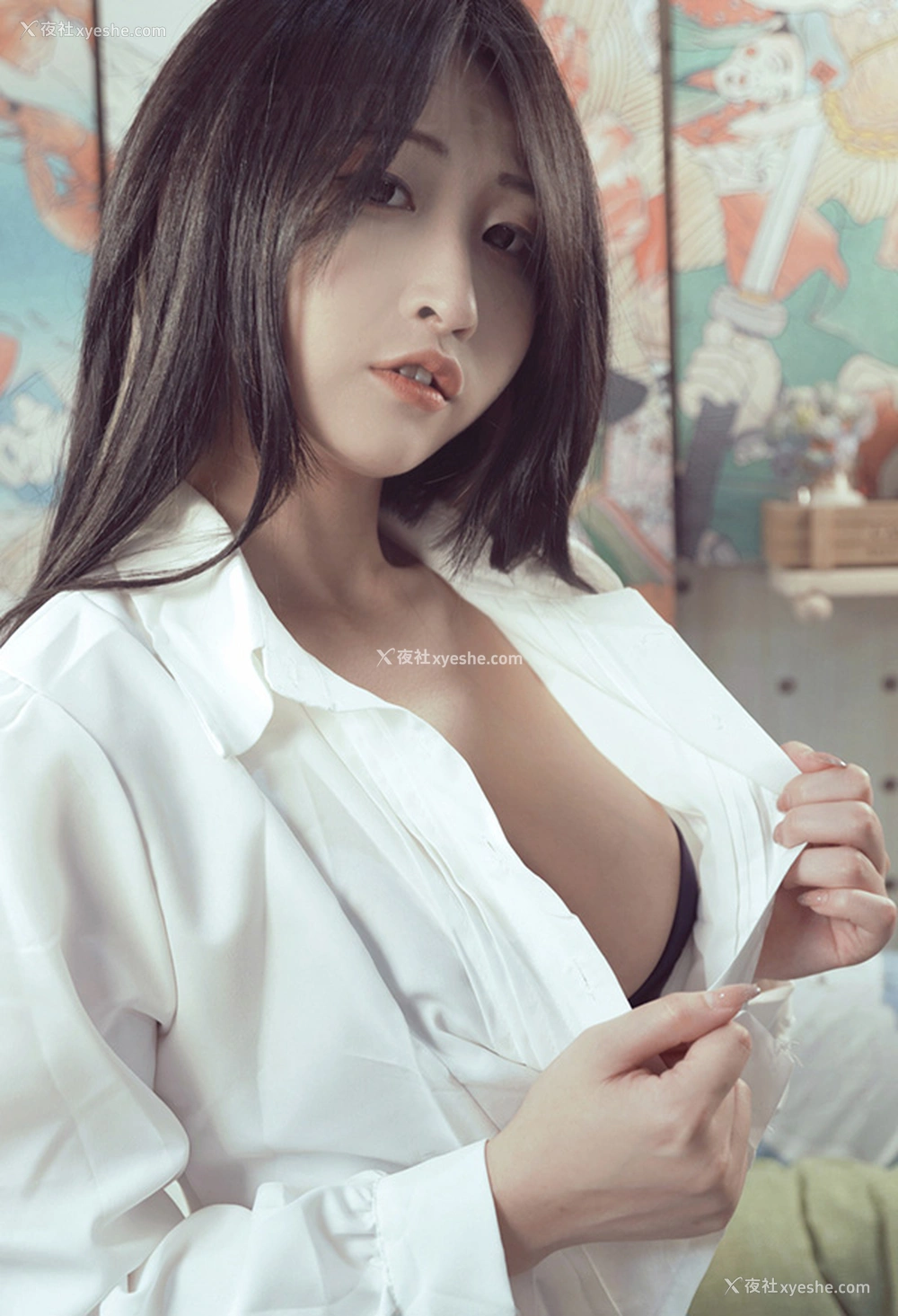 1P - 制服美女Cersei艺术店里初脱无圣光图集4