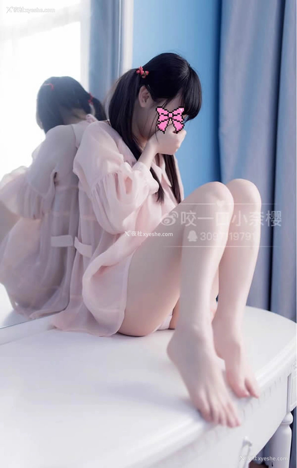 1P - 极品萝莉网红咬一口小奈樱粉色睡衣无圣光套图