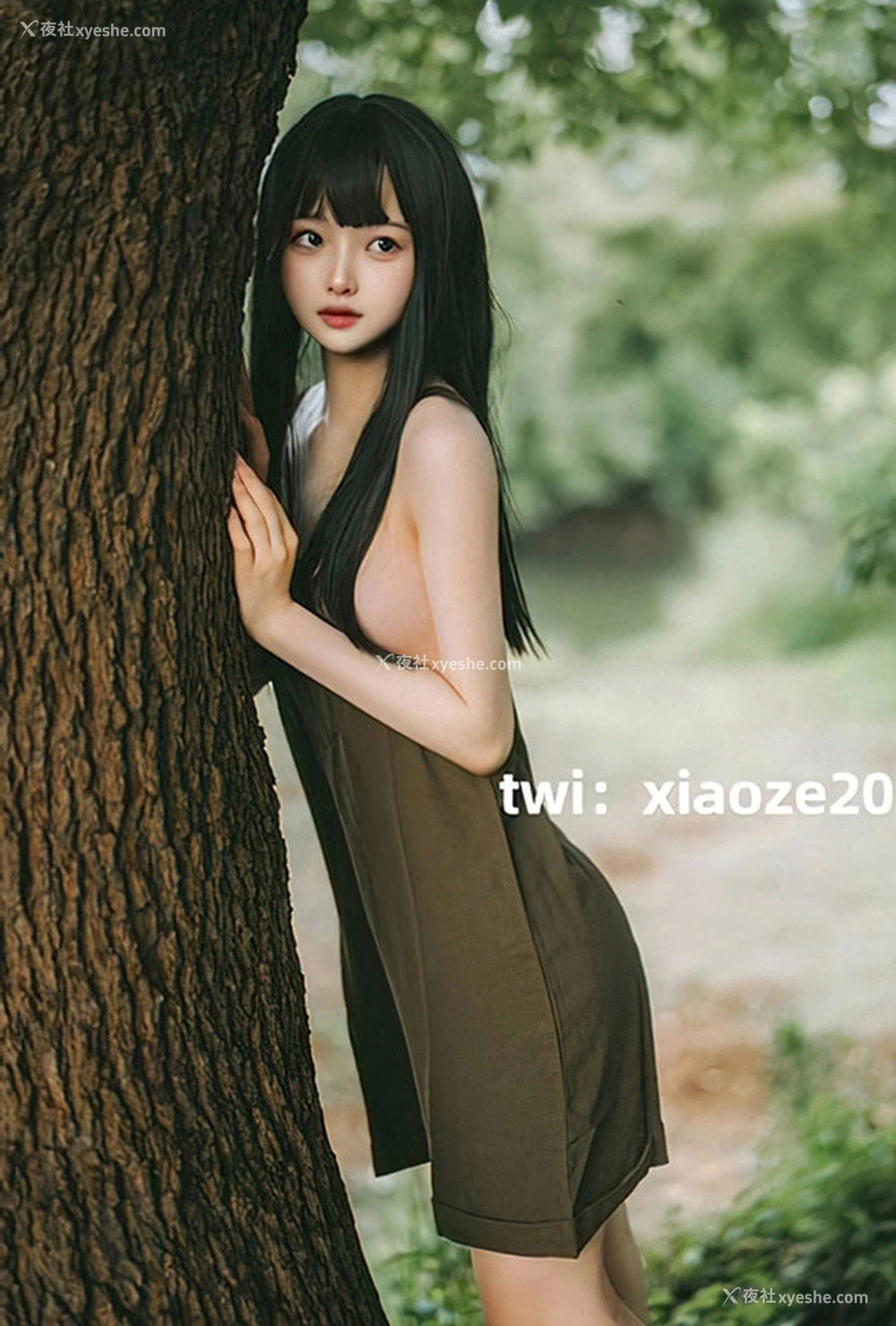 1P - 极品美女xiaoze慵懒午后 小树林唯美合集
