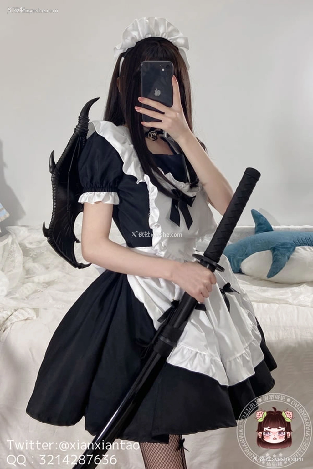 1P - 福利姬仙仙桃 – 小恶魔女仆无圣光图集