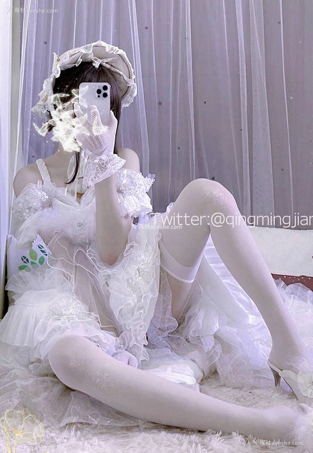 1P - 福利姬小青茗之白色花嫁纱尺度视图