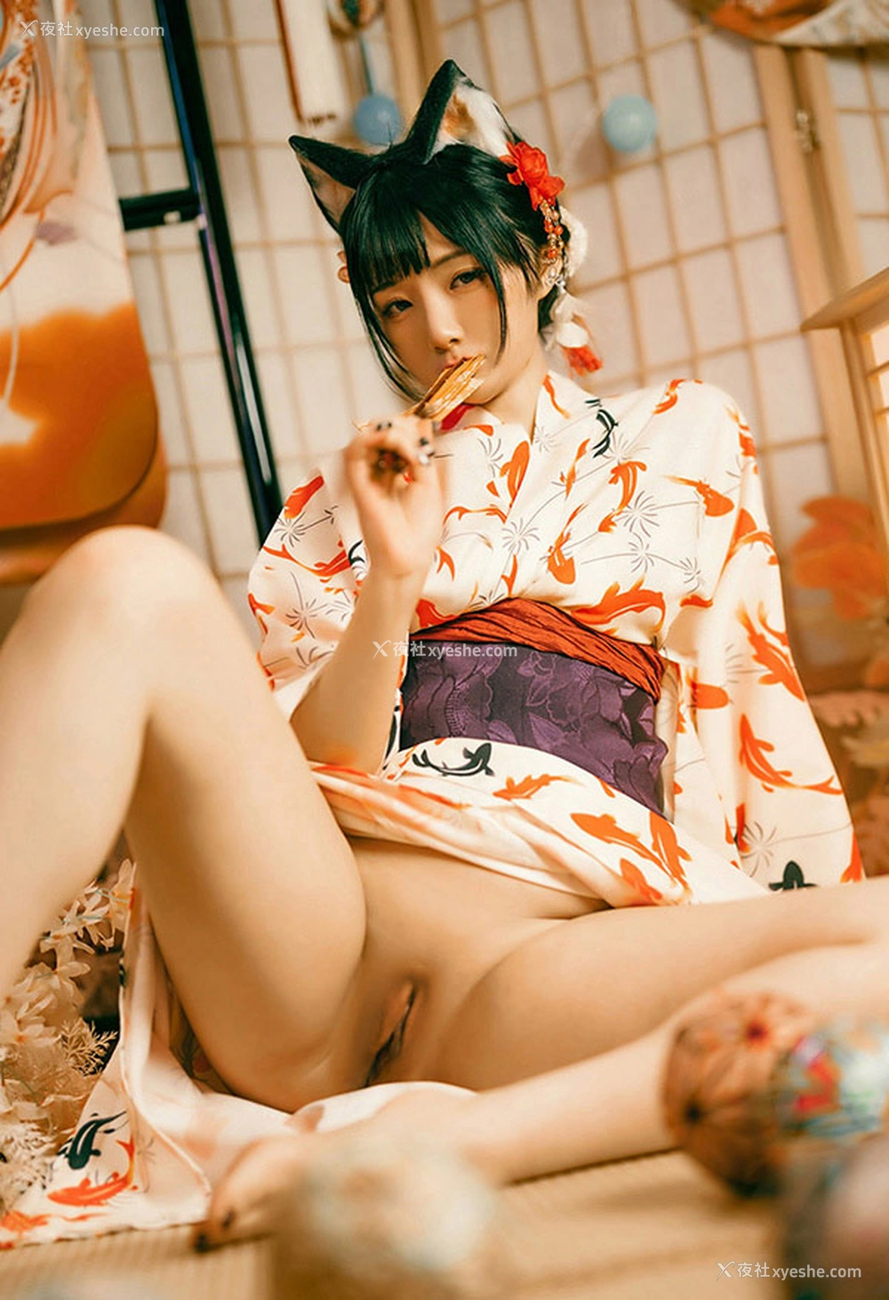 1P - 福利姬落落Raku 成人式无圣光福利