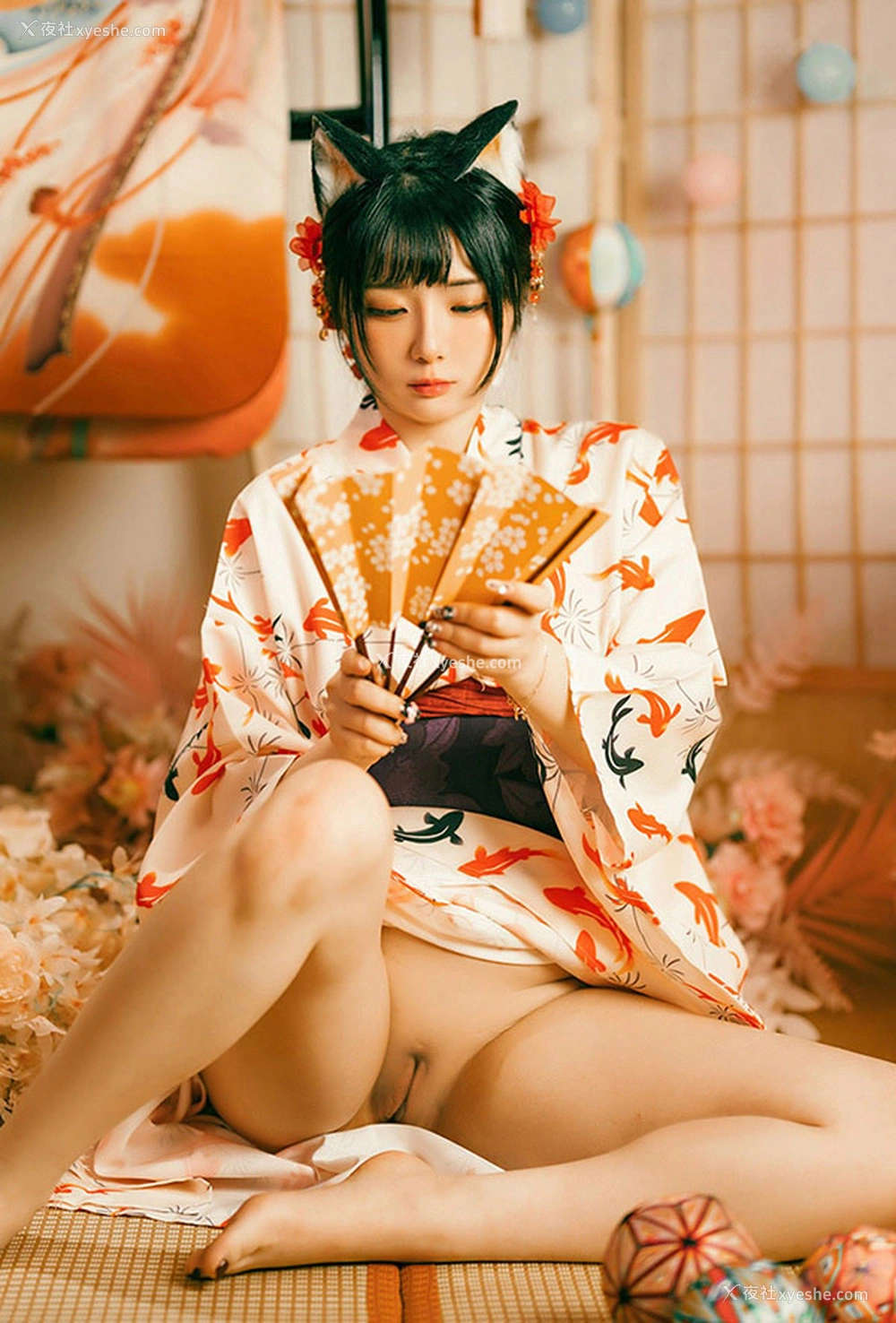 1P - 福利姬落落Raku 成人式无圣光福利