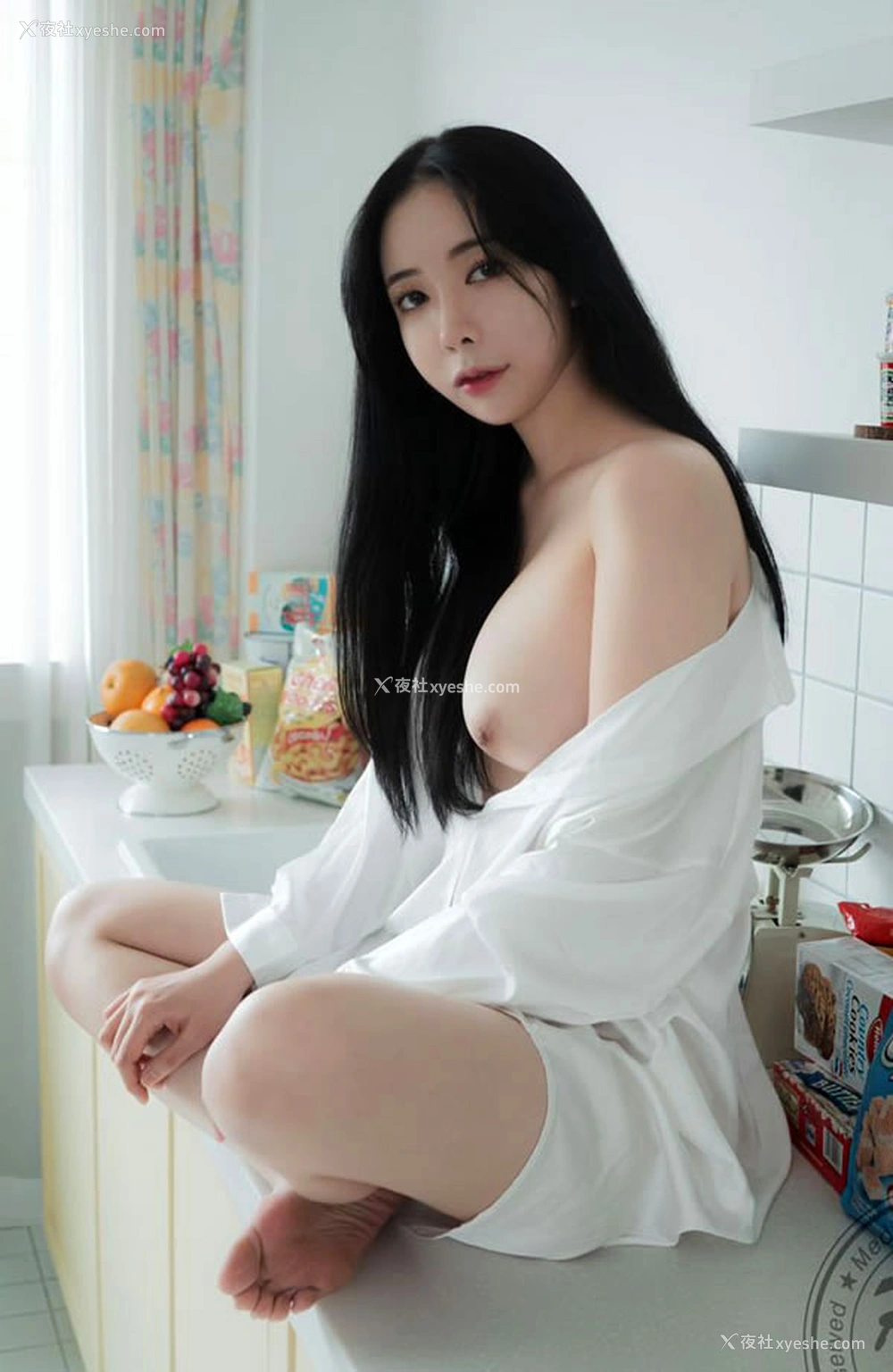 1P - 奶味小美女Malrang居家白衬衣无圣光图集
