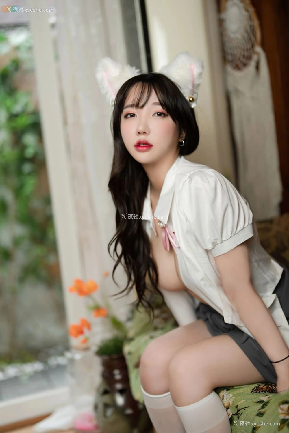 1P - 可爱美女孙乐乐白衬衫JK短裙无圣光图集