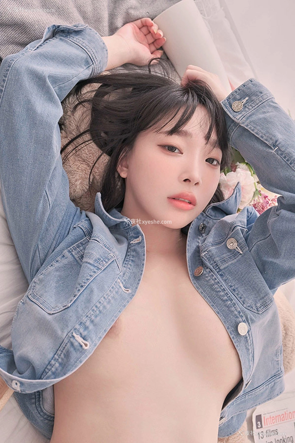 1P - 高颜值美女姜仁卿 居家牛仔衣尺度写真