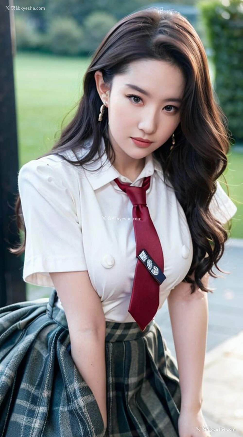 1P - 清纯美丽的AI换脸学妹公园休闲露出