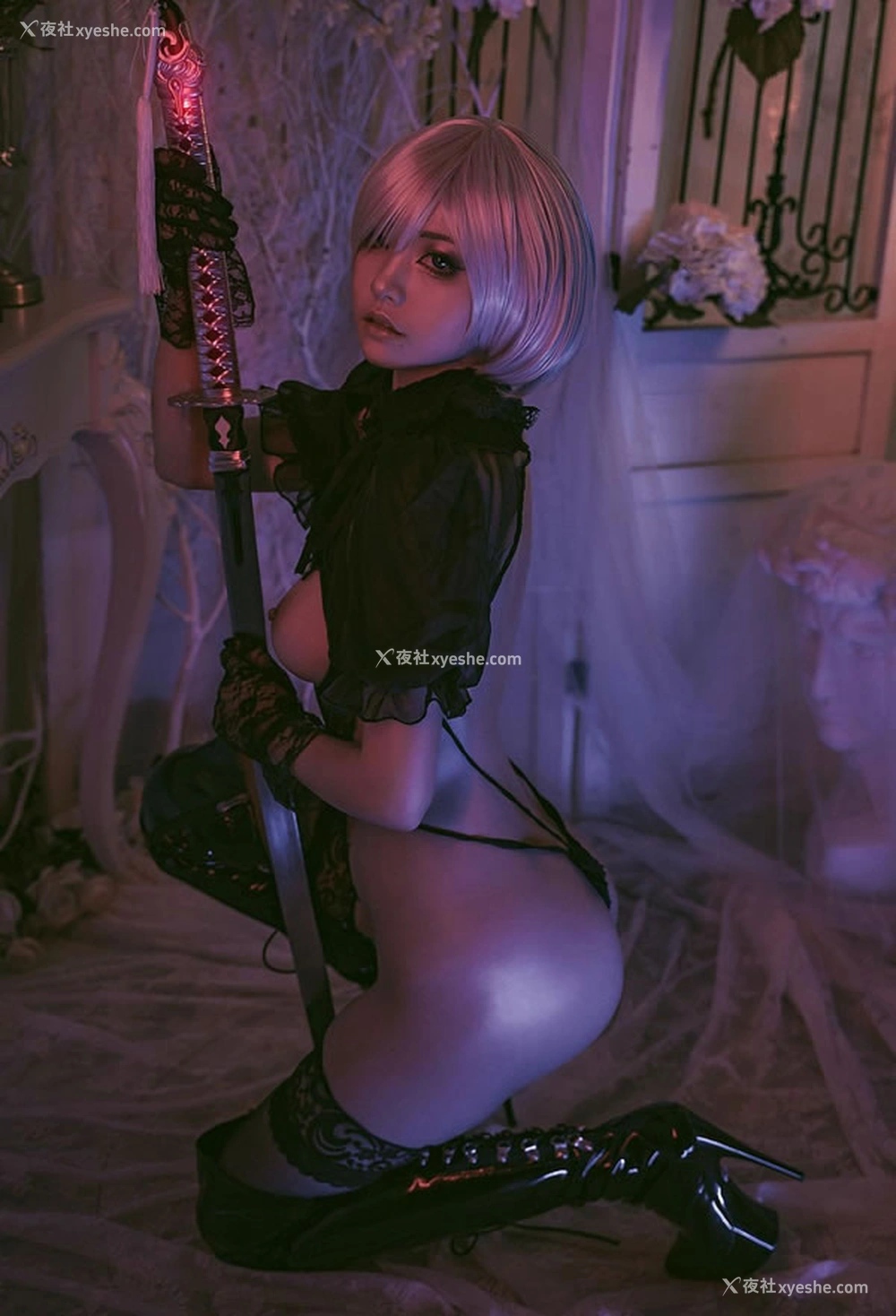 1P - 白虎福利姬喵小吉 – 尼尔机械纪元花嫁