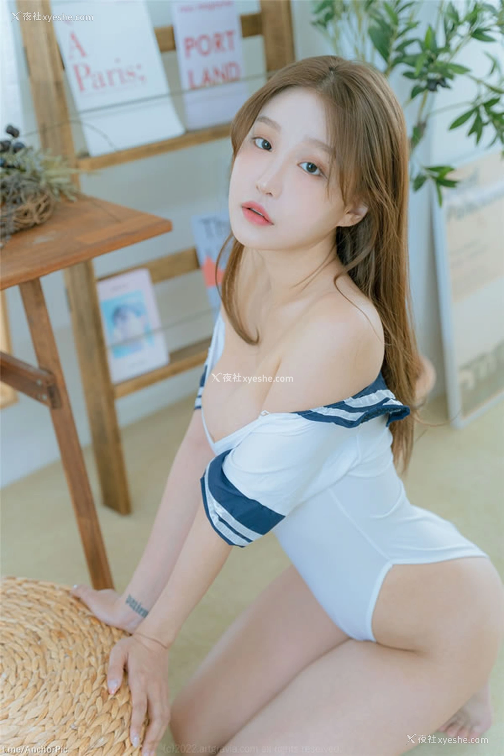 1P - 清新女孩Leesnoww连体海军衣无圣光图集