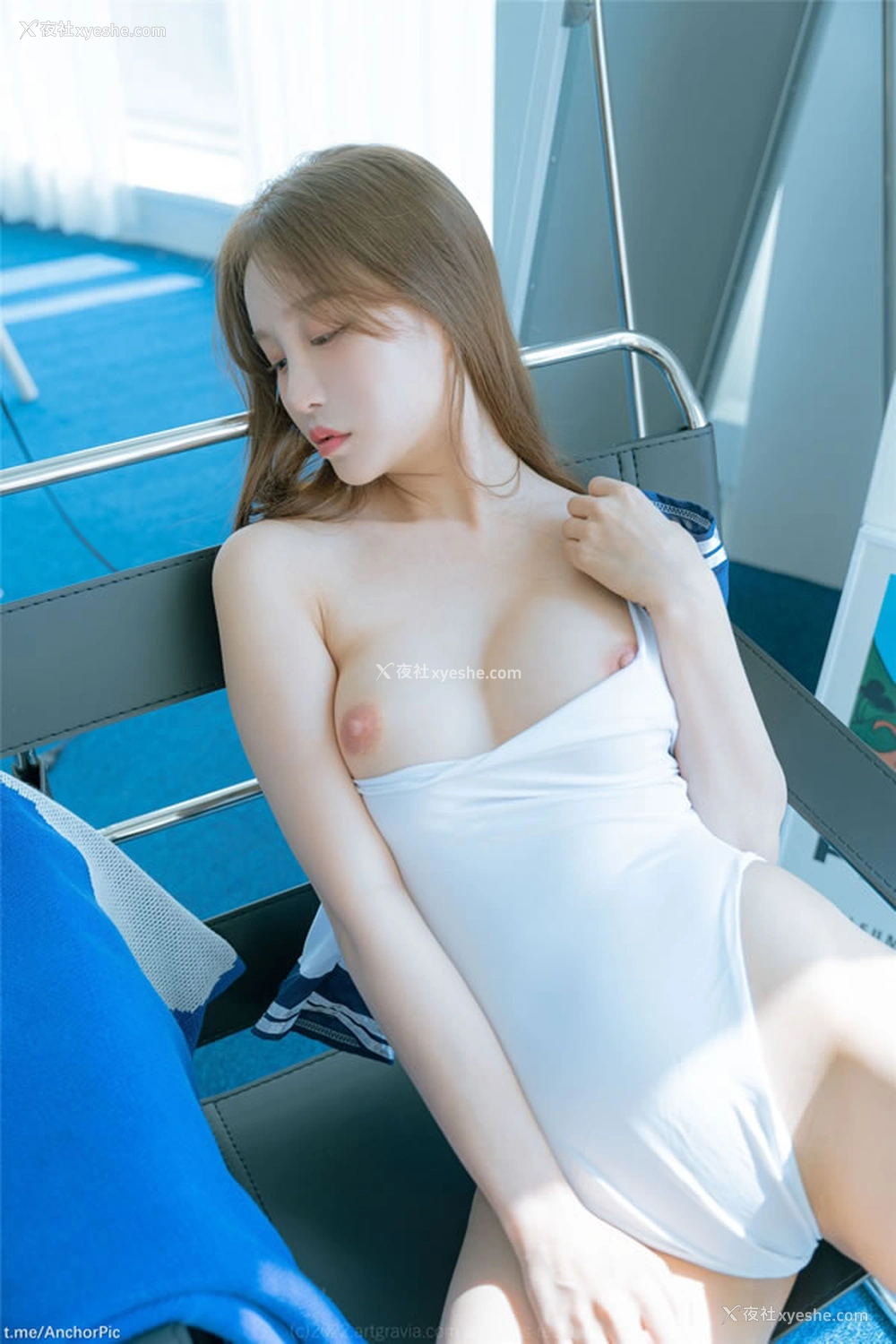 1P - 清新女孩Leesnoww连体海军衣无圣光图集