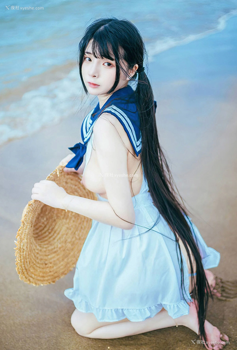 1P - 福利姬落落Raku 海韵海军裙的诱惑