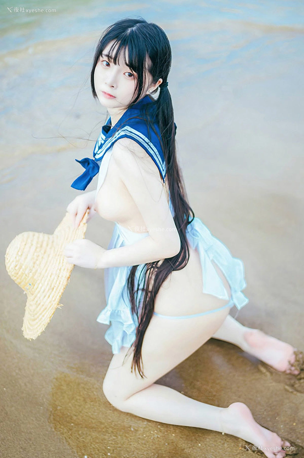 1P - 福利姬落落Raku 海韵海军裙的诱惑