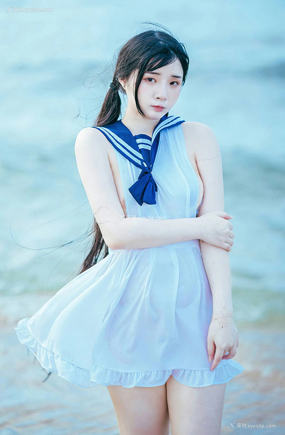 1P - 福利姬落落Raku 海韵海军裙的诱惑