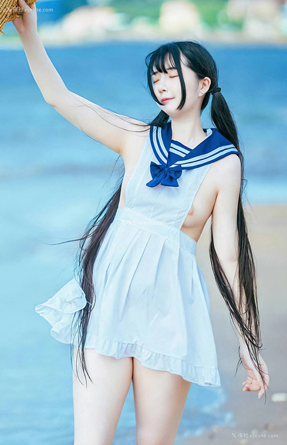 1P - 福利姬落落Raku 海韵海军裙的诱惑