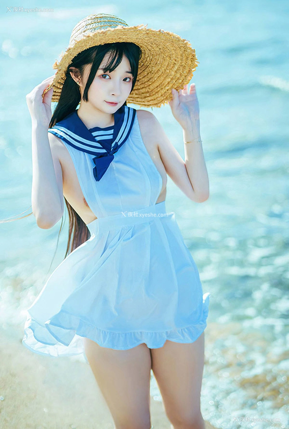 1P - 福利姬落落Raku 海韵海军裙的诱惑