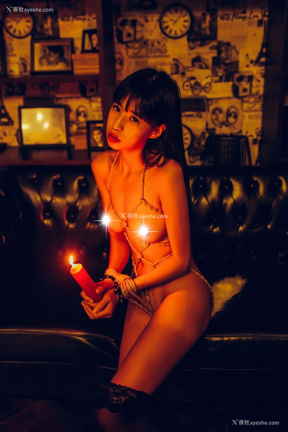 1P - 推女郎艾栗栗尾巴唯美SM捆绑艺术 红烛顶级无圣光系列套图写真
