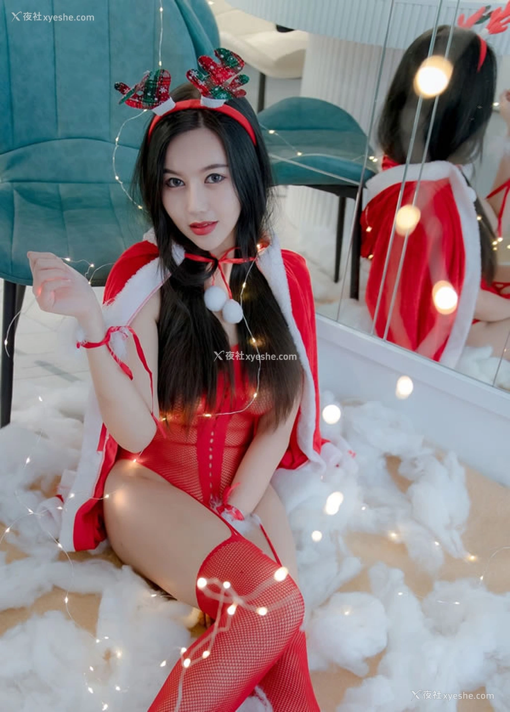 1P - 甜美女神木木森圣诞秀无圣光人体图集