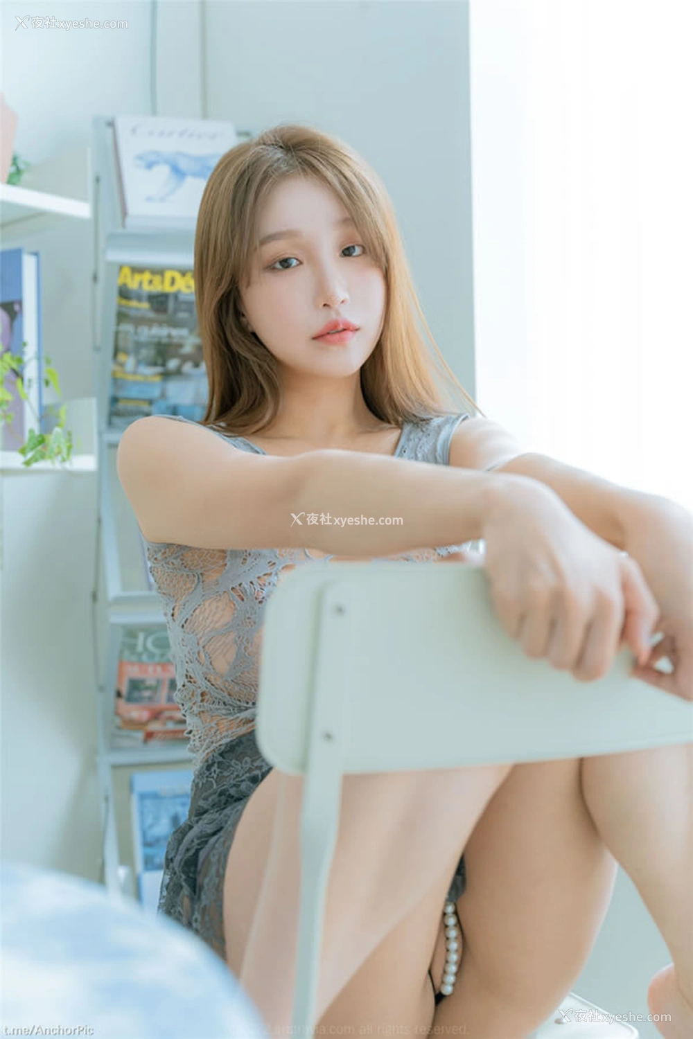 1P - 清新女孩Leesnoww缕空蕾丝短裙无圣光图集