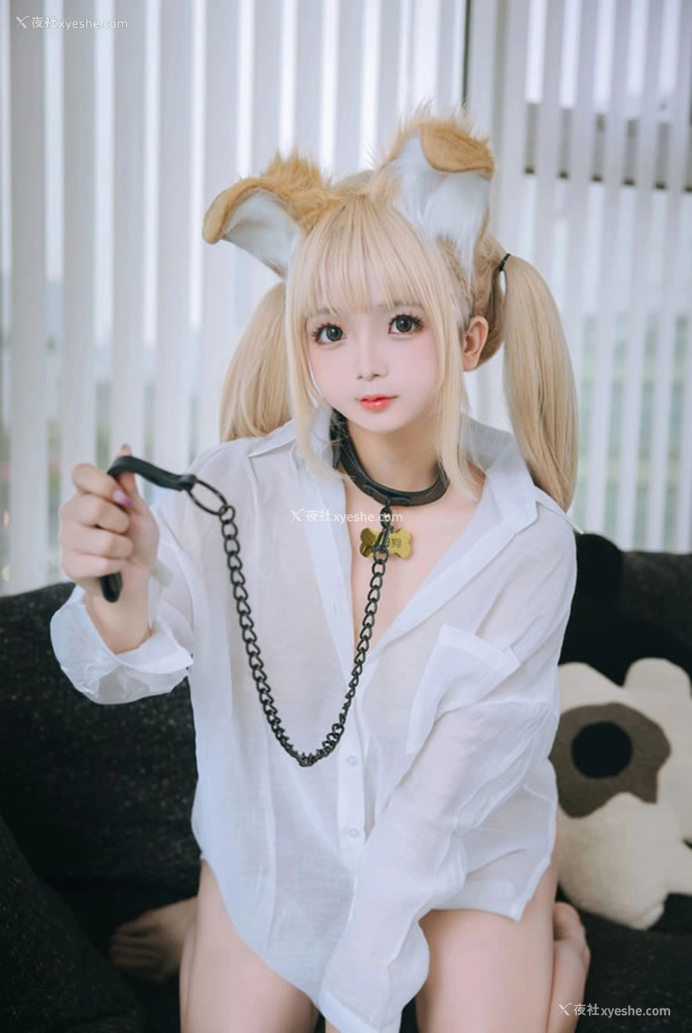 1P - 网红美女日奈娇–衬衫小狗
