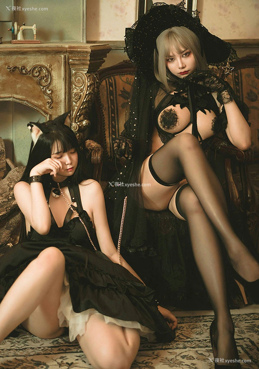 1P - 福利姬落落Raku 魔女与黑猫尺度福利图
