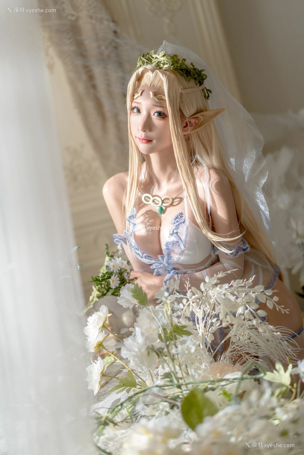 1P - 动漫博主蠢沫沫 – 白精灵 婚纱