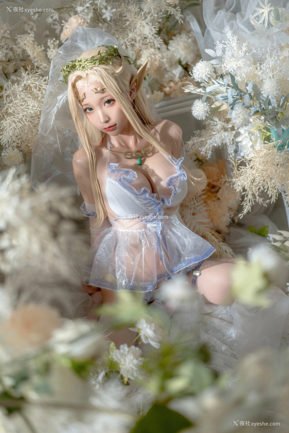 1P - 动漫博主蠢沫沫 – 白精灵 婚纱