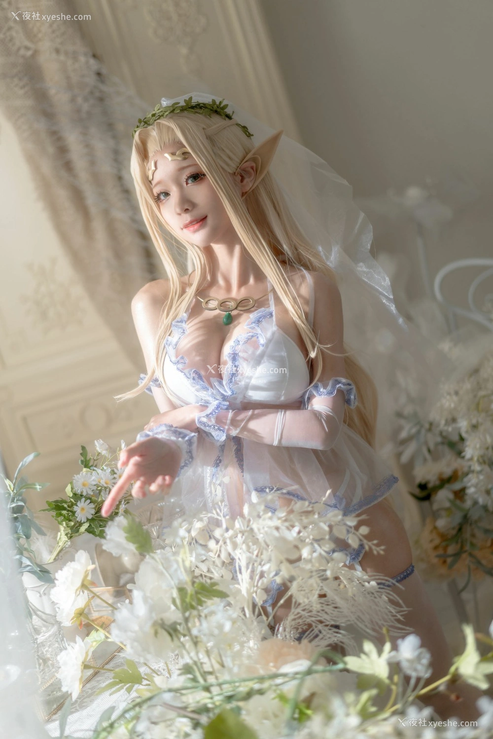 1P - 动漫博主蠢沫沫 – 白精灵 婚纱