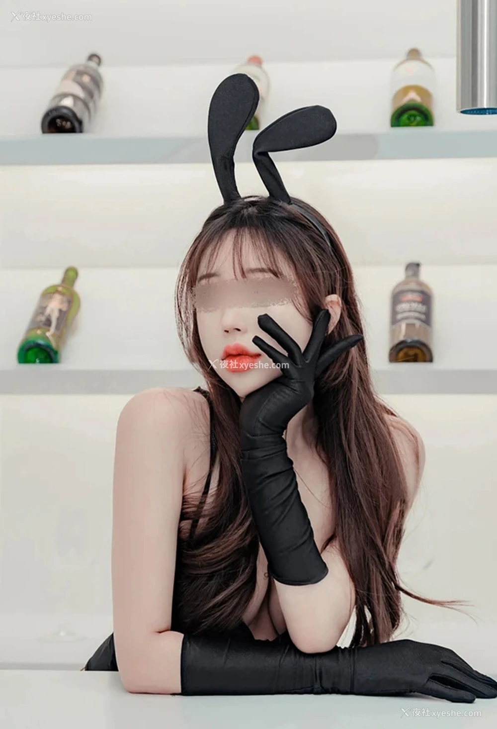 1P - 黑丝网格兔子小姐Cony无圣光美乳诱惑写真