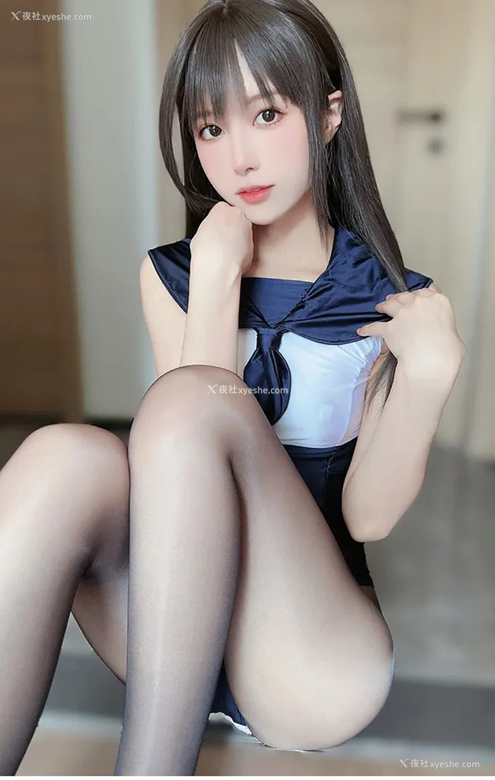1P - 网红美女布丁大法 蓝色连体泳诱惑写真