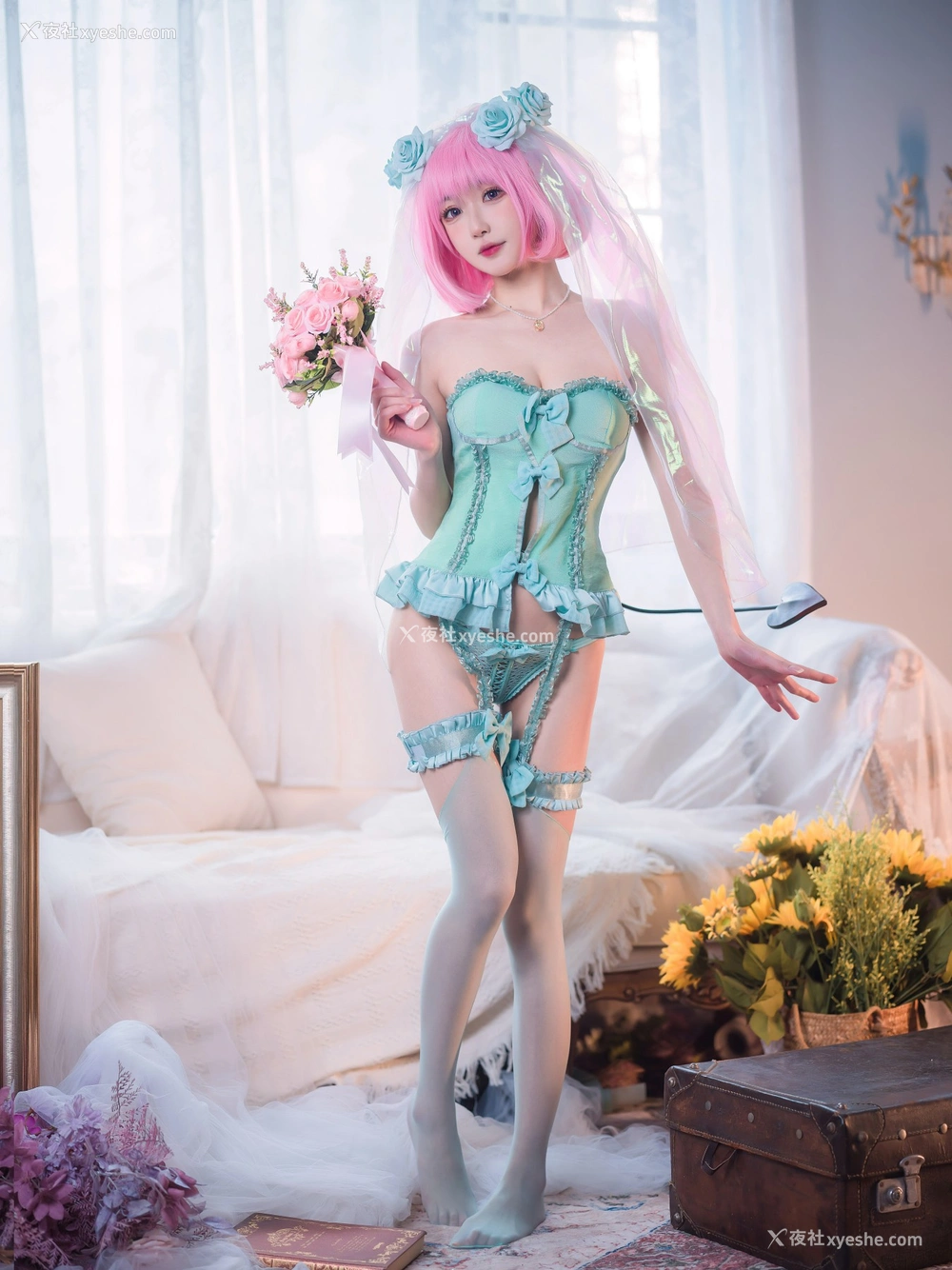 1P - 阿包也是兔娘 – 王女梦梦 婚纱内衣