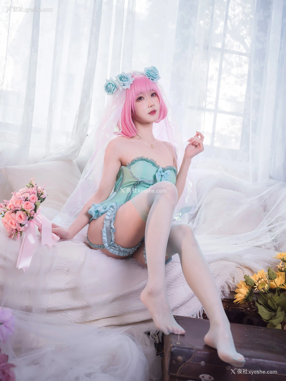 1P - 阿包也是兔娘 – 王女梦梦 婚纱内衣