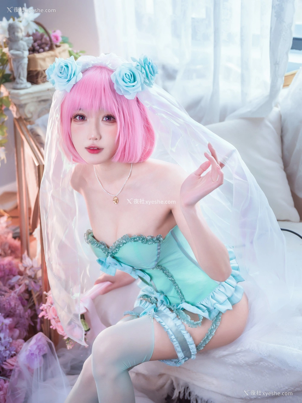 1P - 阿包也是兔娘 – 王女梦梦 婚纱内衣