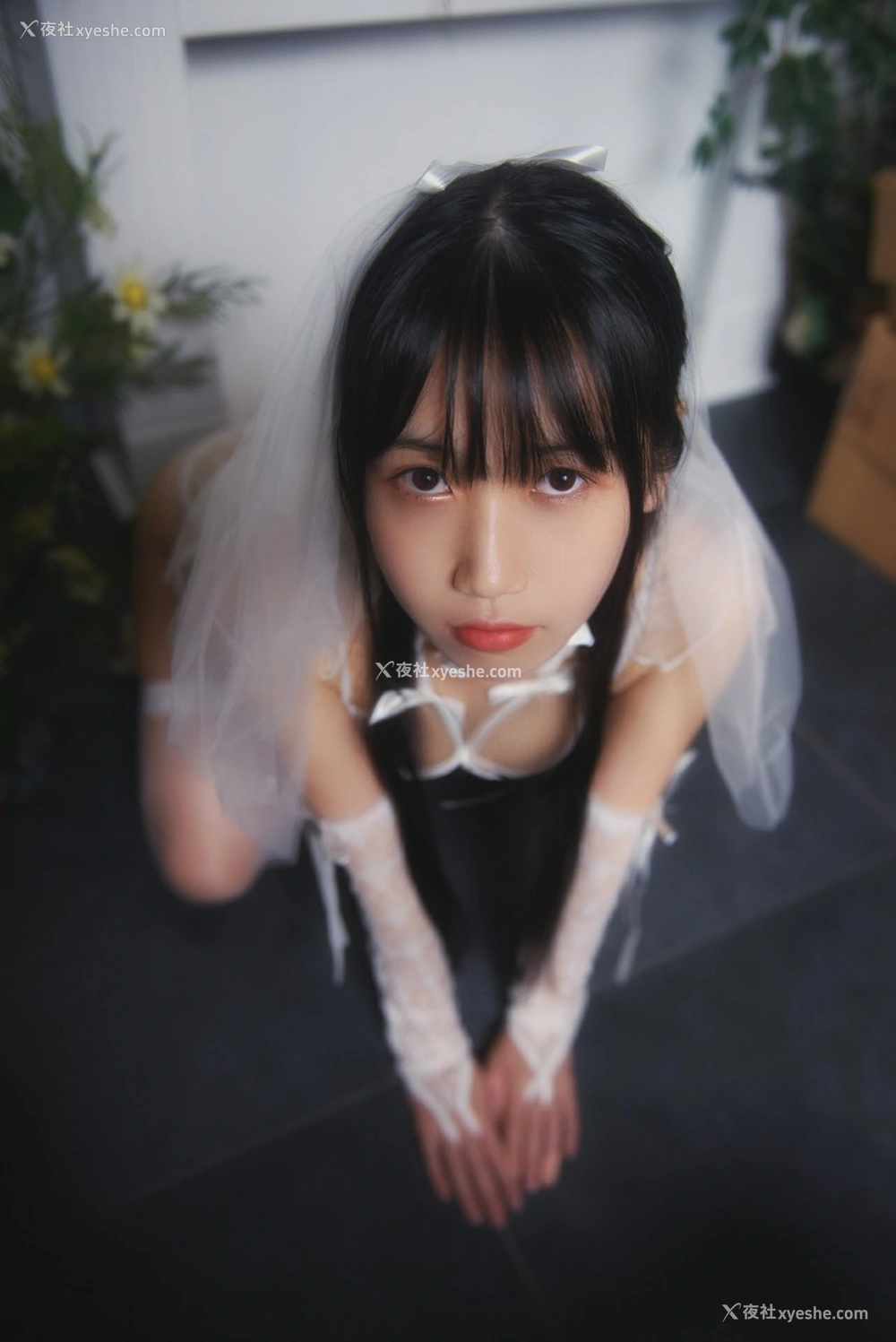 1P - 不呆猫 – 白色情趣婚纱