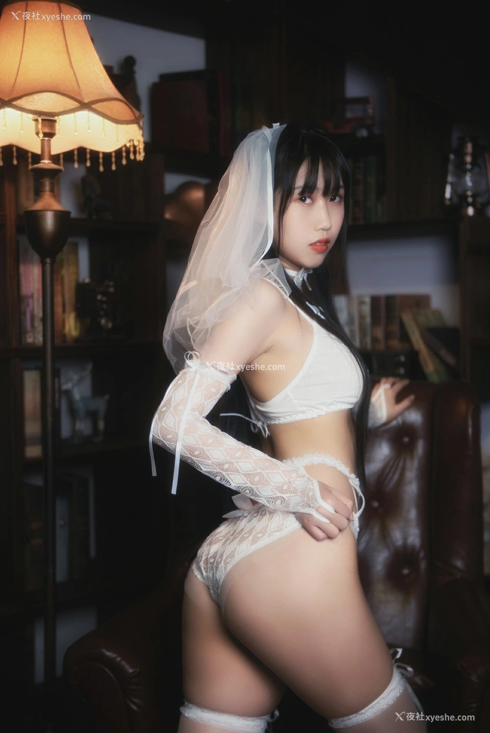 1P - 不呆猫 – 白色情趣婚纱