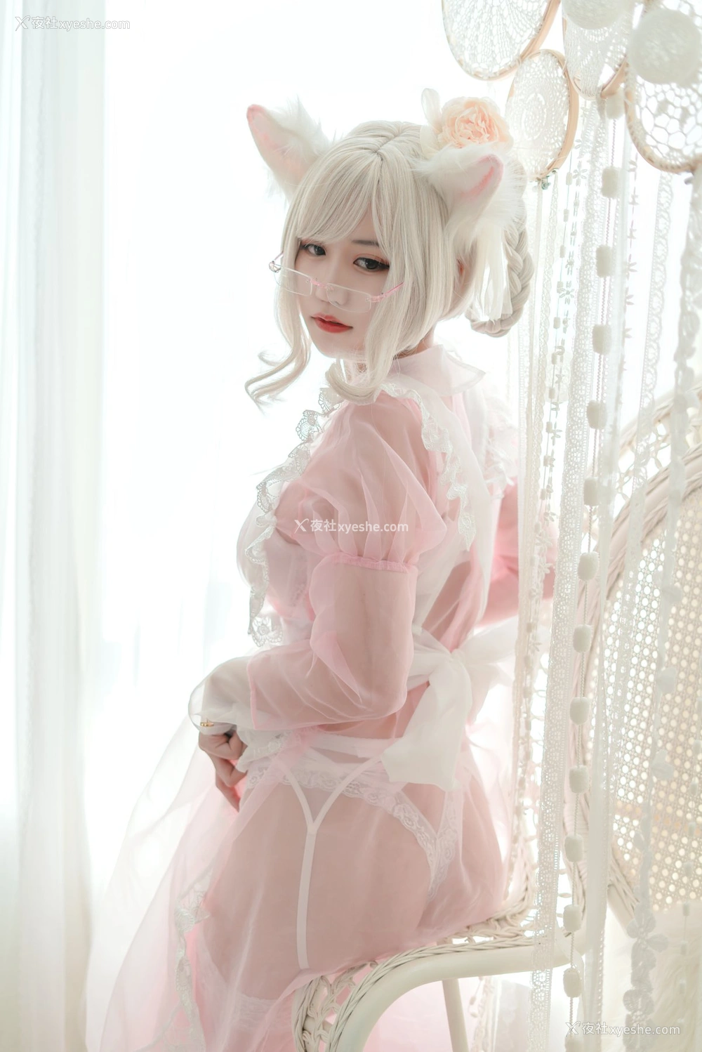 1P - 小仓千代w – 透明女仆粉色