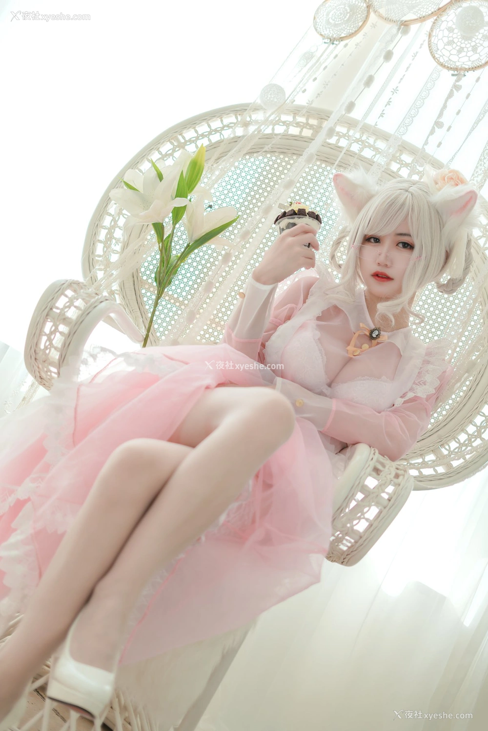 1P - 小仓千代w – 透明女仆粉色