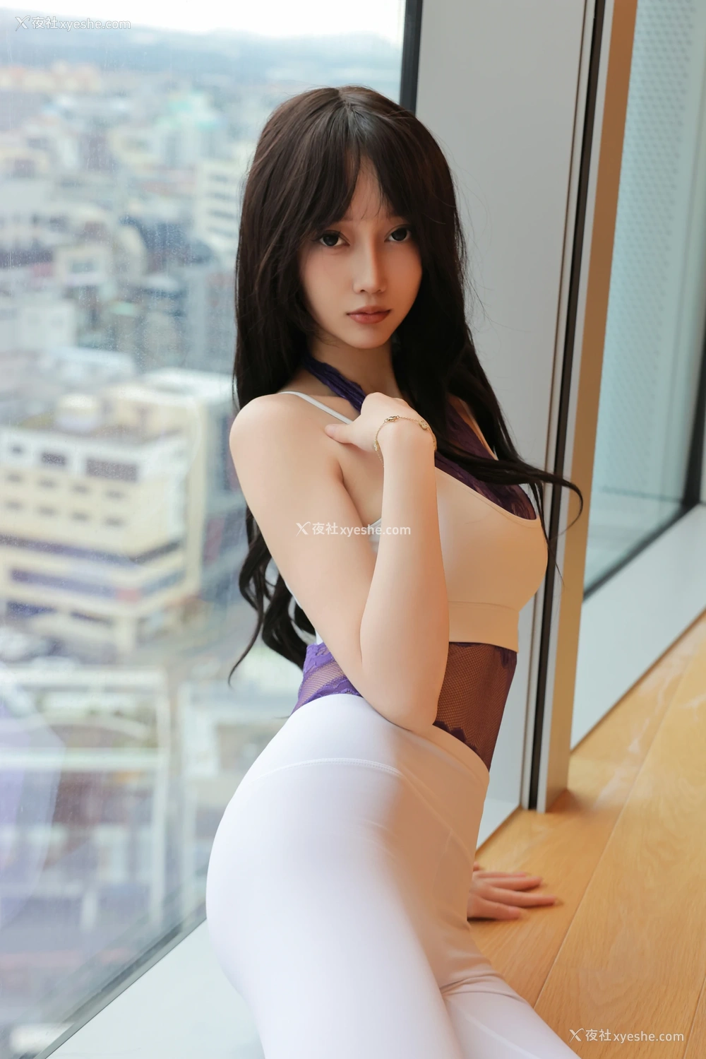 1P - xiuren秀人网福利玥儿玥er大尺度内部私购写真瑜伽服 紫内衣