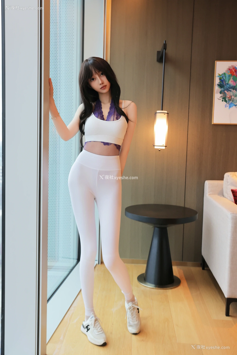 1P - xiuren秀人网福利玥儿玥er大尺度内部私购写真瑜伽服 紫内衣
