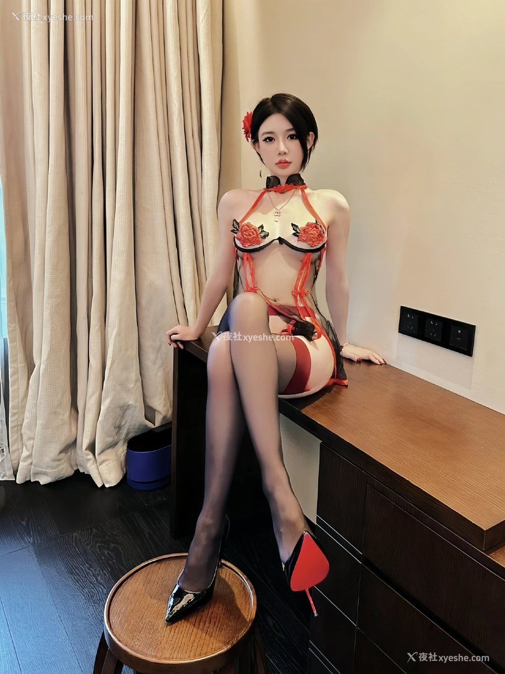 1P - 【微-密】黎允熙baby-红色蕾丝清纯妹