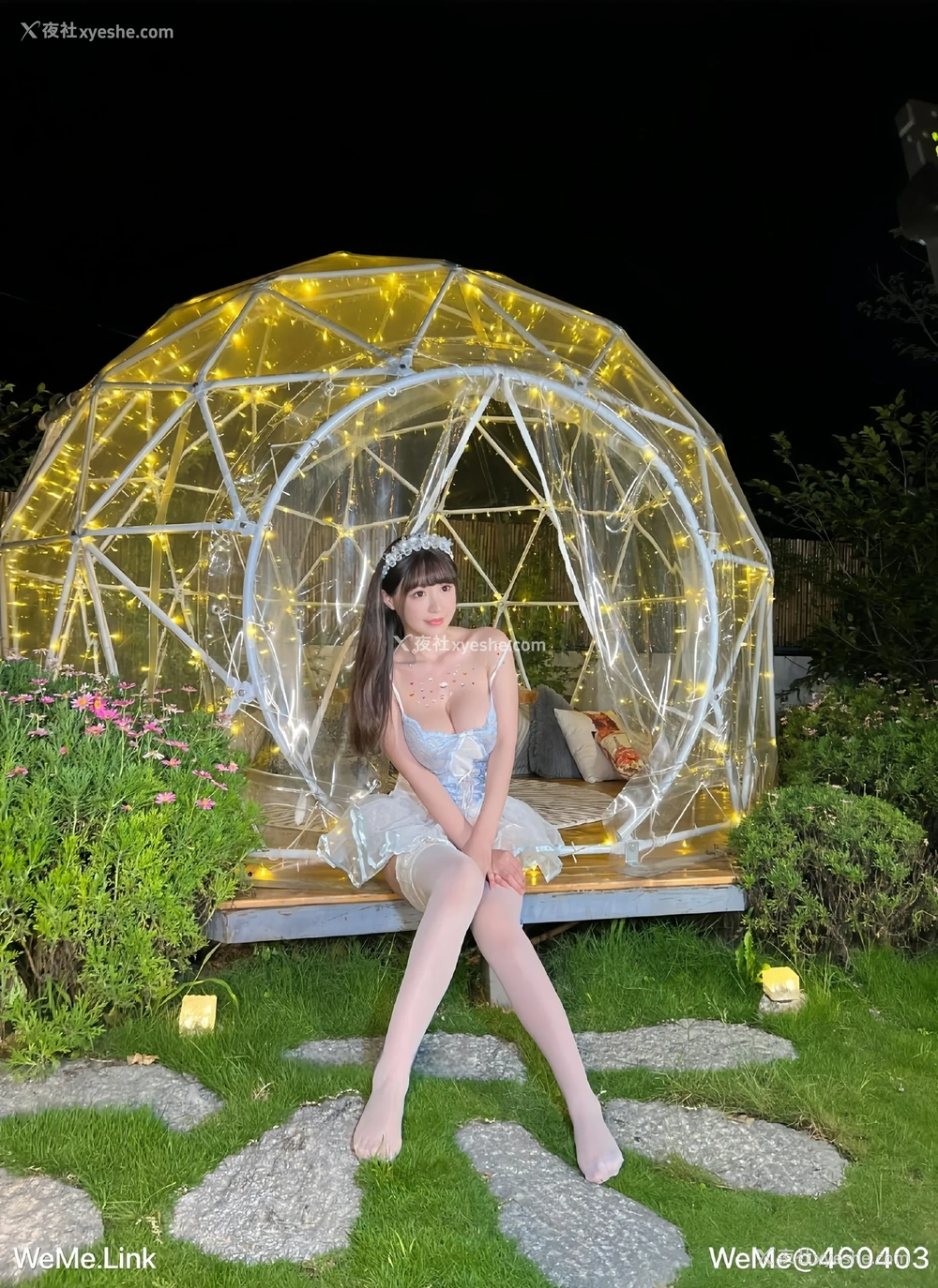 1P - 【微-密】朱可儿Flora – 蓝色透明小纱裙
