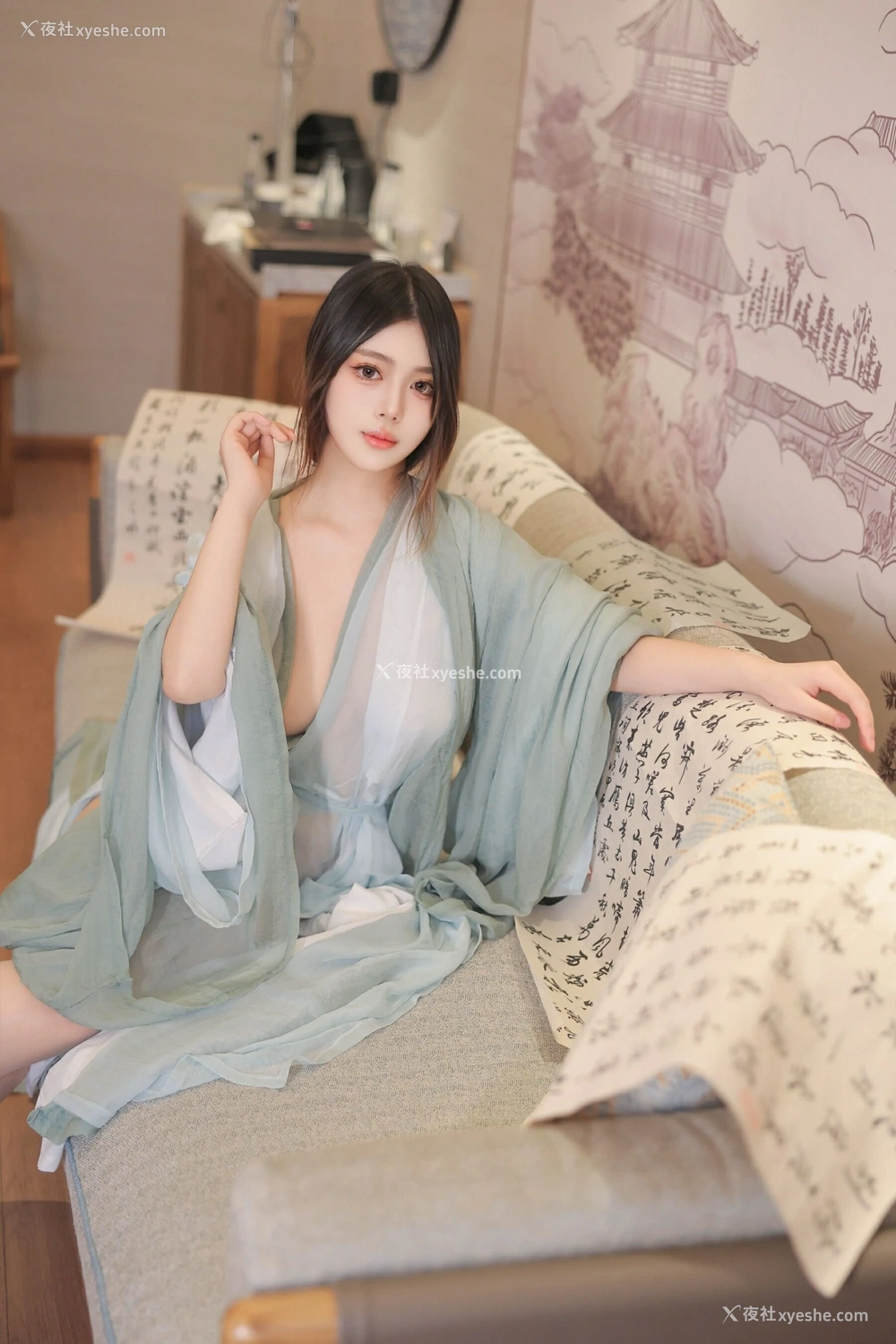 1P - xiuren秀人网福利蛋蛋宝大尺度私拍无码流出绿色汉服