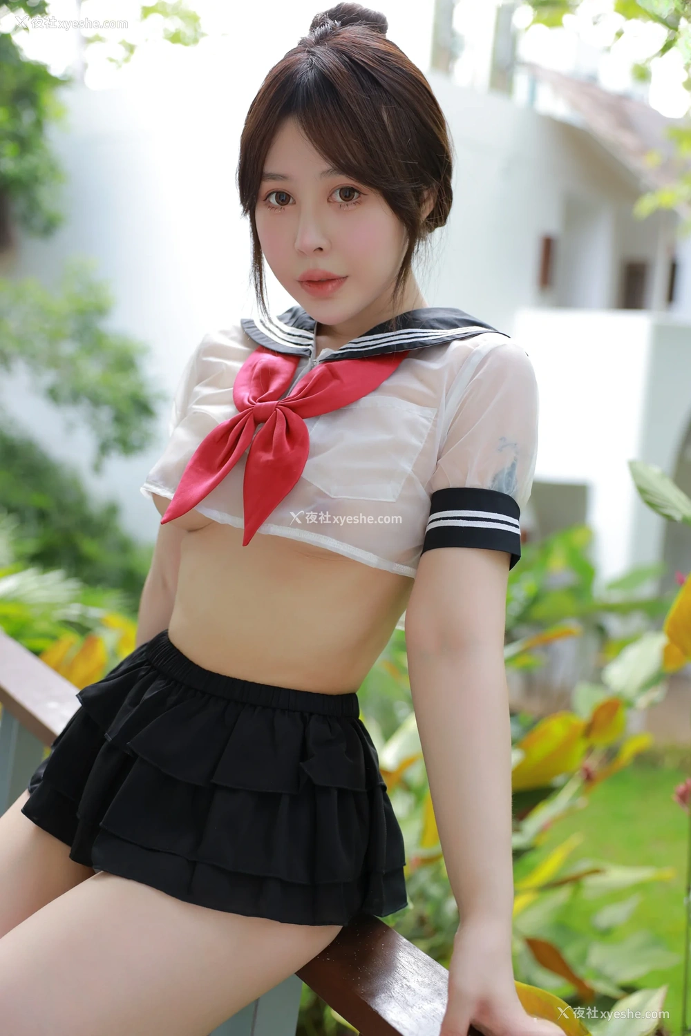 1P - 秀人极品颜值嫩模Evelyn艾莉未精修原图水手服