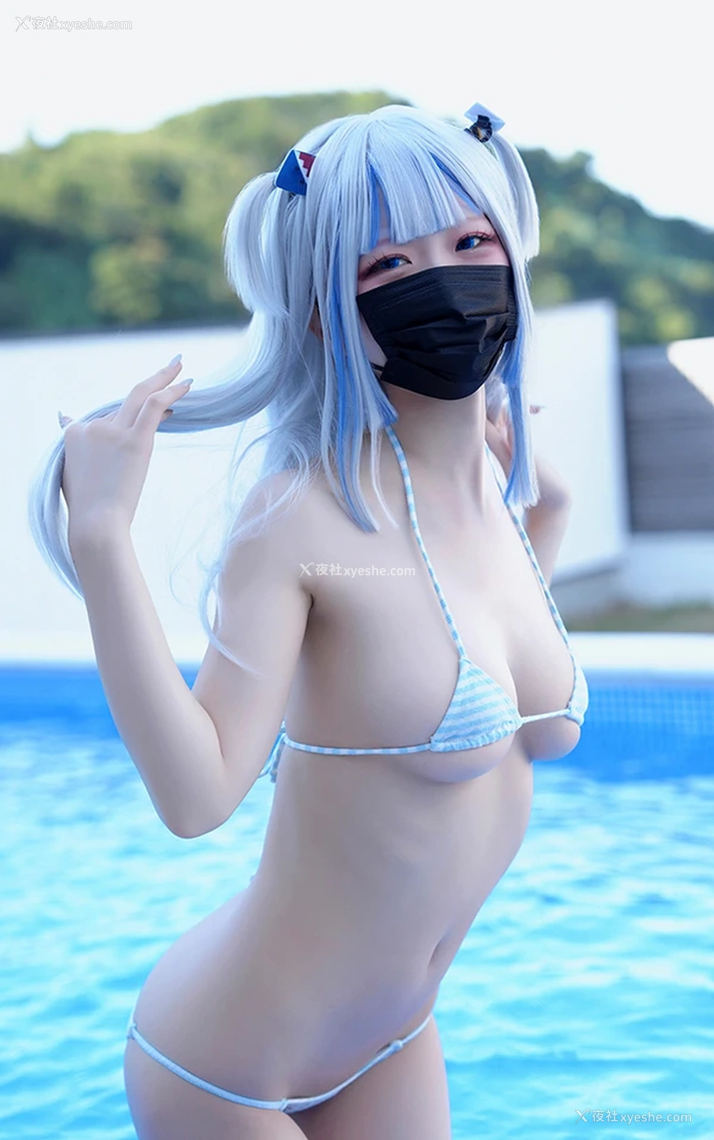 1P - 甜美萌妹Hamusuk_k 学院风湿身比基尼尺度合集